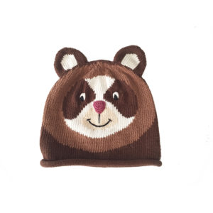 Spectacle Bear Hat Brown Cotton