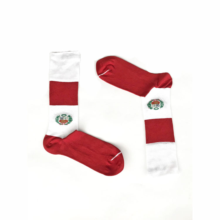 Peru Flag Socks Red & White Peruvian Pima Cotton